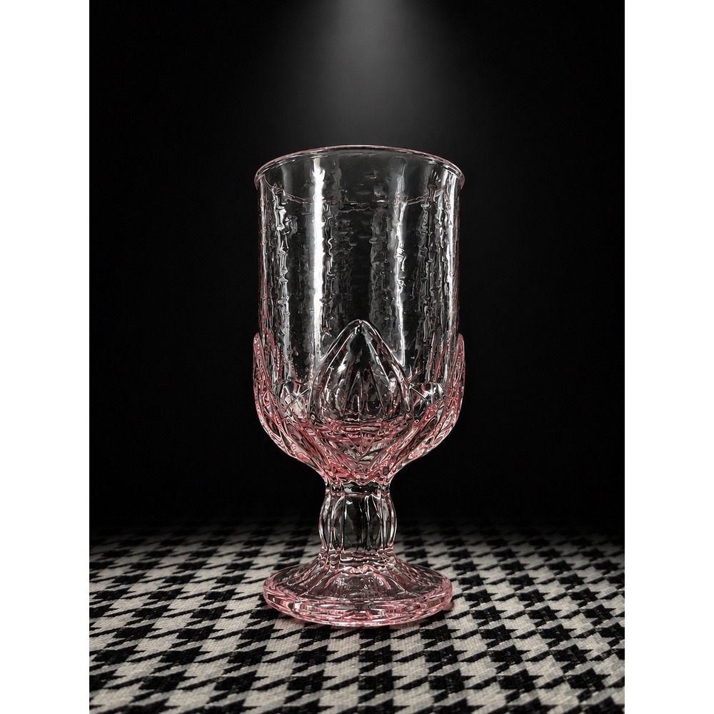 Tiffin Franciscan Cabaret Pink Heavy Pedestal Water/Iced Tea Glass VTG Cottage